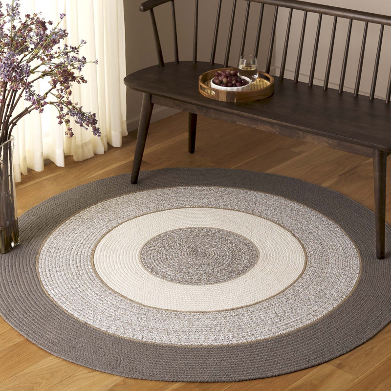 Fancie 750 Area Rug In Dark Grey / Grey, Round 5'