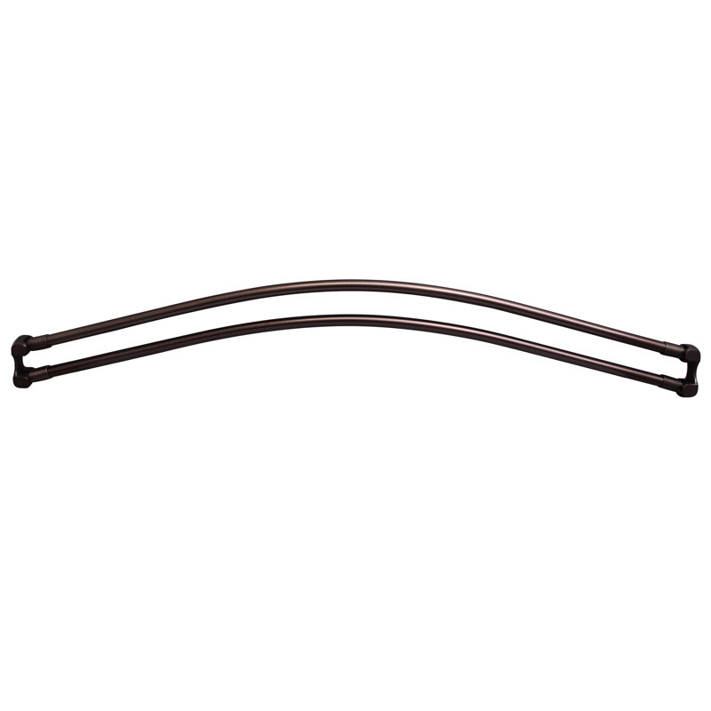 Double tringle à rideau de douche courbée réglable L 36 po, Bronze huilé