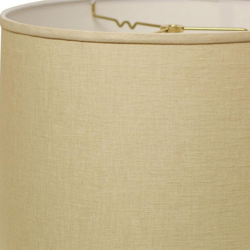 Beige Linen Drum Lamp Shade, 11" H x 15" W x 15" D