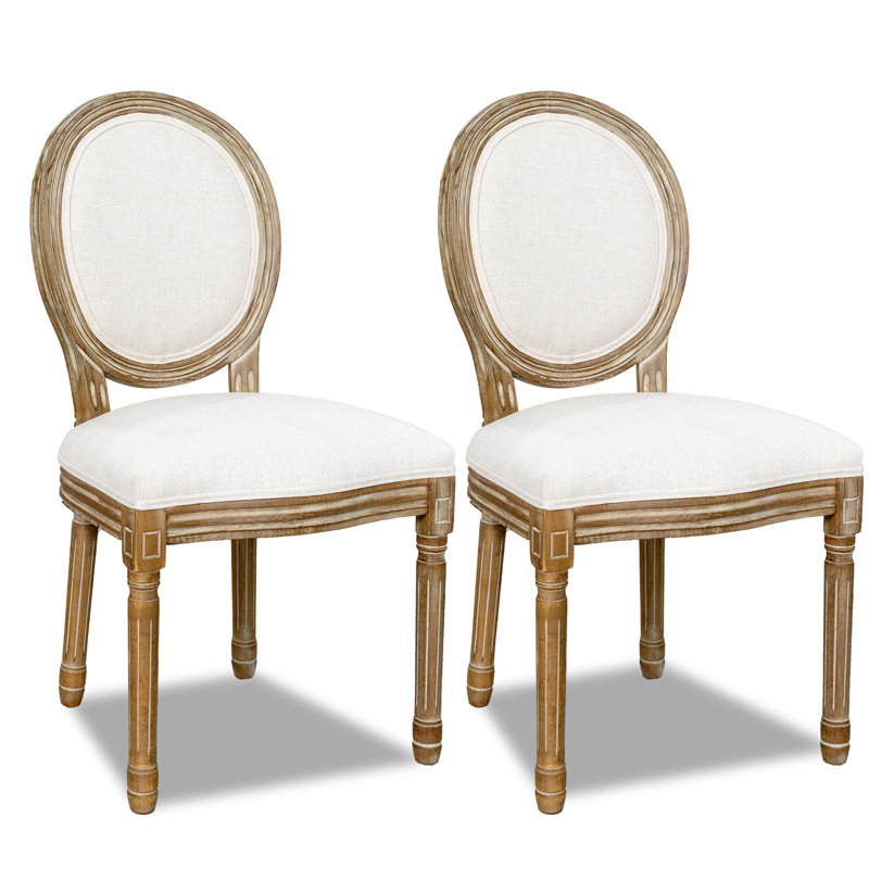 Chaise d'appoint rembourrée King Louis, Beige