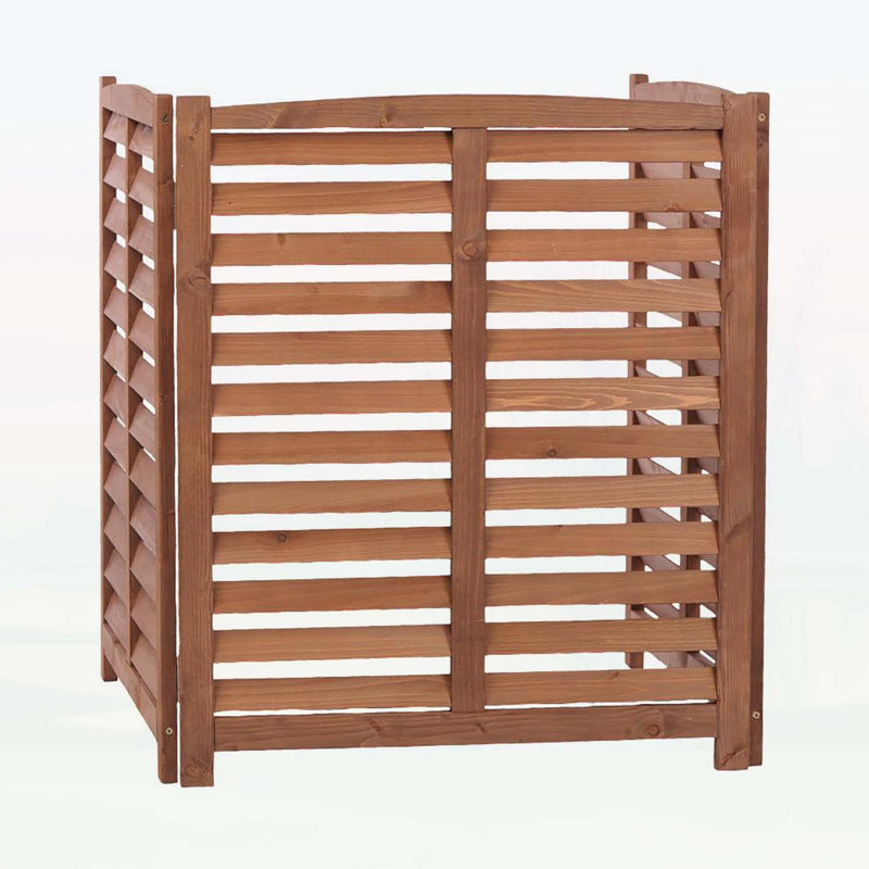 Wooden Screen for Enhanced Privacy and Ventilation, Brown