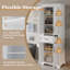 Meuble-lavabo autoportant de 70,8 po de conception moderne et élégante, 4 portes et 1 tiroir, rangement compact avec tablettes réglables, portes à charnières amortissantes, finition peinte durable