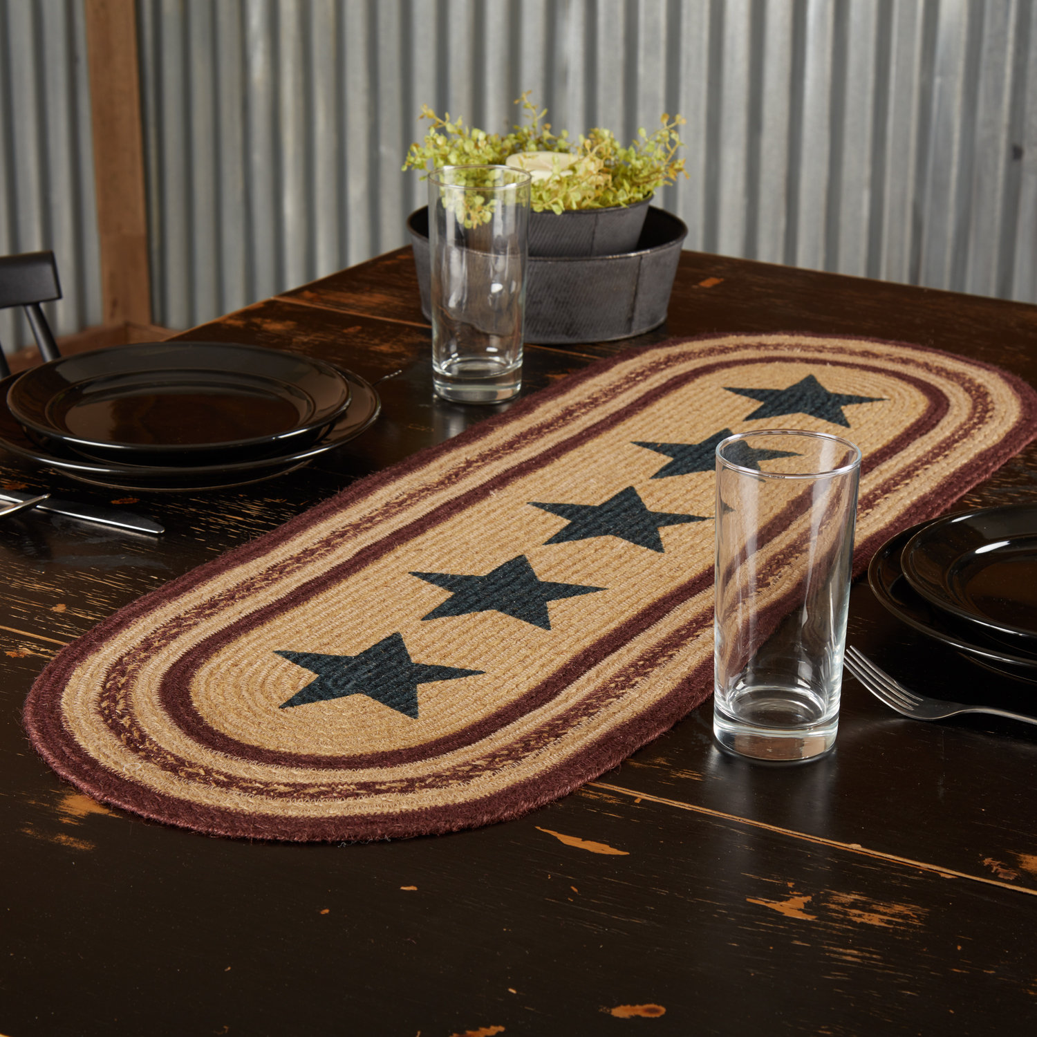 August Grove® Brunswick Geometric Oval Independence Day Table Runner & Reviews | Wayfair