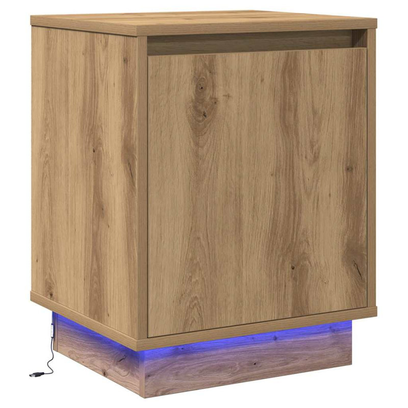 Bedside Cabinet 39 X 34.5 X 50 Cm Engineered Wood, Artisan Oak