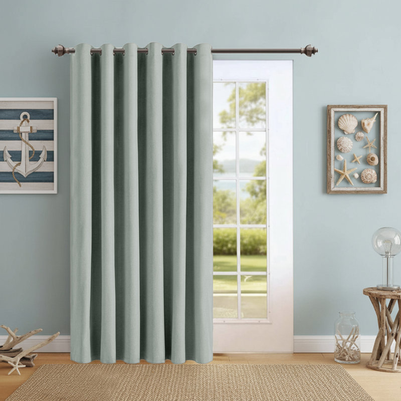 Aspire Homeware Linen 100% Blackout Single Panel Curtain for Noise Reduction and Light Blocking, Sage Green