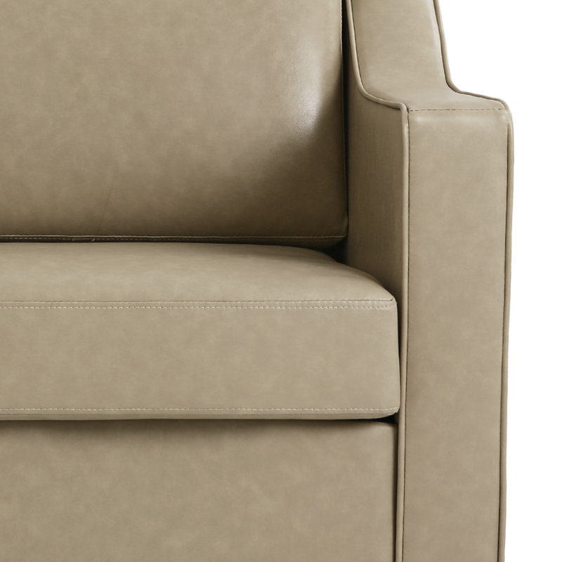 Faux Leather Swivel Armchair, Cream