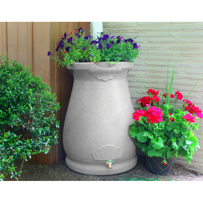 Urne d'assistant 65 gallons Baril de pluie, Granite pâle