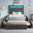 Bed Frame with Adjustable Headboard, Upholstered Bed with Power Outlets & RGB LED Lights-883124792-883124793-904123507