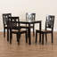 Ensemble de salle à manger 5 pièces Fernwood en brun foncé et brun noyer, H 37,4 po x l 17,9 po x P 19,9 po Fernwood-496566839-496566840-496566841