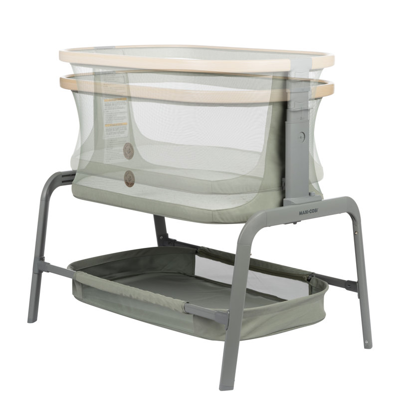 Iora Bedside Crib with Mattress, Green