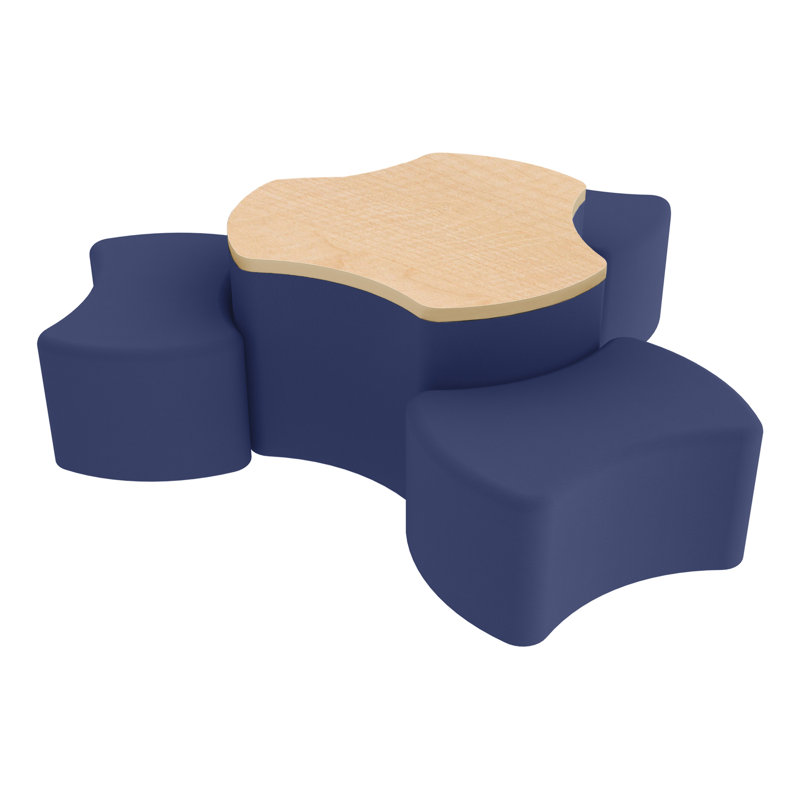 Ensemble de repose-pieds Pro Series, Bleu marine / érable