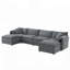 Canapé modulaire en forme de U de 136 pouces en chenille avec sièges profonds, coussins doubles et repose-pieds mobiles pour plus de confort-442363681