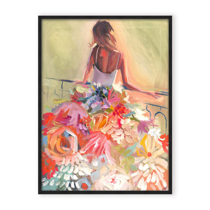 Nature Inspired Blossom Reverie: The Enigmatic Backdrop, Black, 48" H x 36" W x 1.125" D, Framed Print