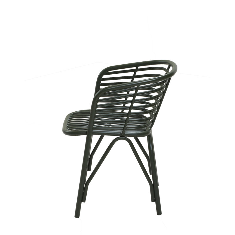 Blend Patio Dining Armchair with Cushion, Dark Green, Gray