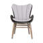 Chaise de patio d'extérieur en bois d'eucalyptus clair et corde gris anthracite