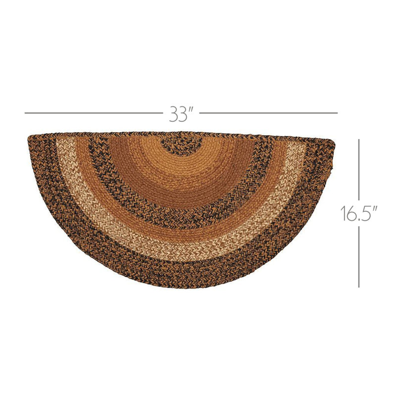 Kettle Grove Jute Rug Half Circle 16.5X33