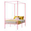 Twin Size Canopy Bed Frame Metal Canopy Bed with Headboard & Four Posters