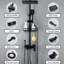 Thermostatic Exposed Shower Mixer Bar Set Bathroom Twin Head Large Square Black