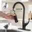 Robinet de cuisine 3 fonctions avec douchette extractible, poignée simple, noir mat-129868592