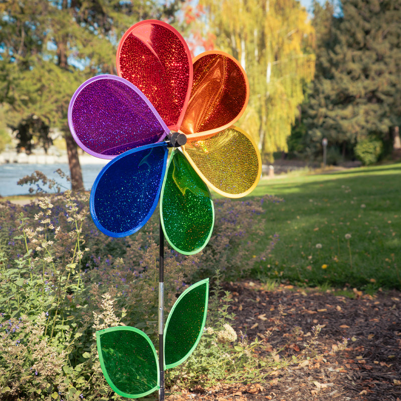 Roue à fleurs 19 po Rainbow Glitter