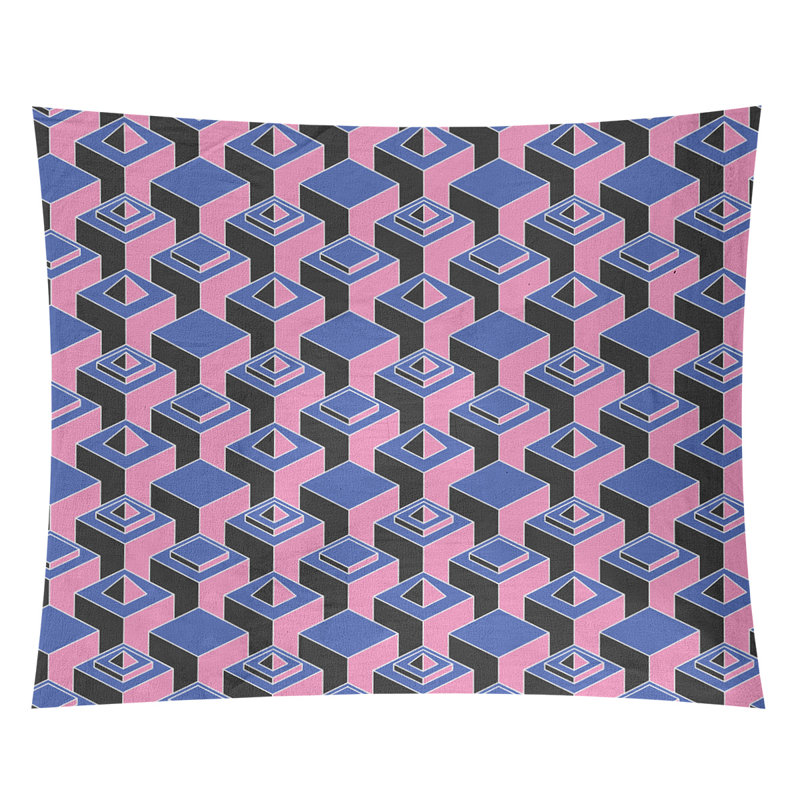 Tapisserie, Bleu/rose, H 27,5 po x l 37,5 po