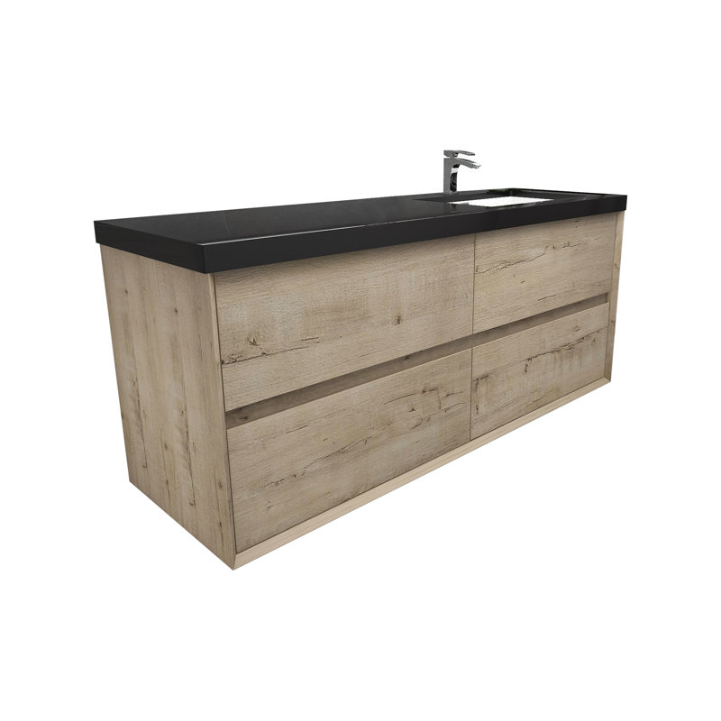 Ensemble de meuble-lavabo simple 60 po Smajo, Chêne clair