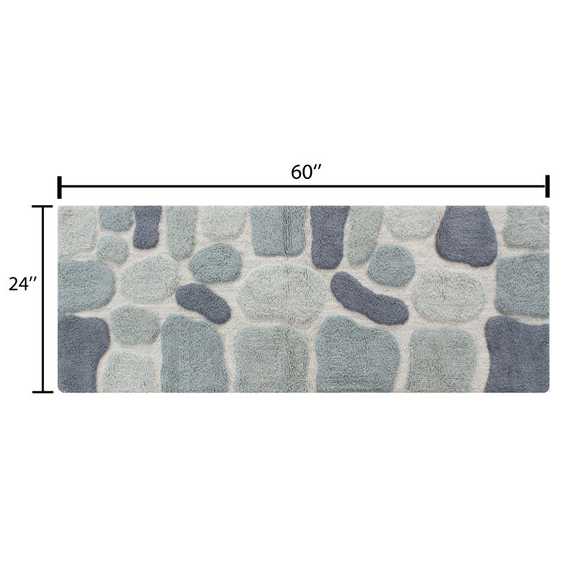 Creline Bath Rug - Denim Blue, Single - 60"W x 24"L, Blue