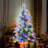 ? Christmas Decoration ? Pre-Lit Spruce Snow Flocked Christmas Tree With Pine Cones, Artificial Xmas Tree With 170 Branch Tips,Mixed PE And PVC Branches, 120 Multi-Colour LED Lights, 11 Flashing Modes, Holiday  Décor-393168882