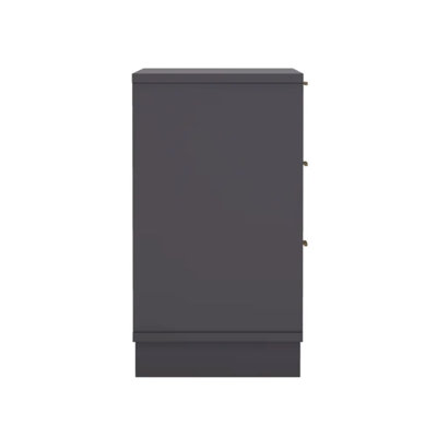 Elara 38" Contemporary 3-Drawer Solid Wood Dresser in Charcoal Gray