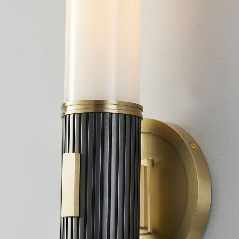 Aged Bronze and Opal Glass 1-Light Wall Sconce