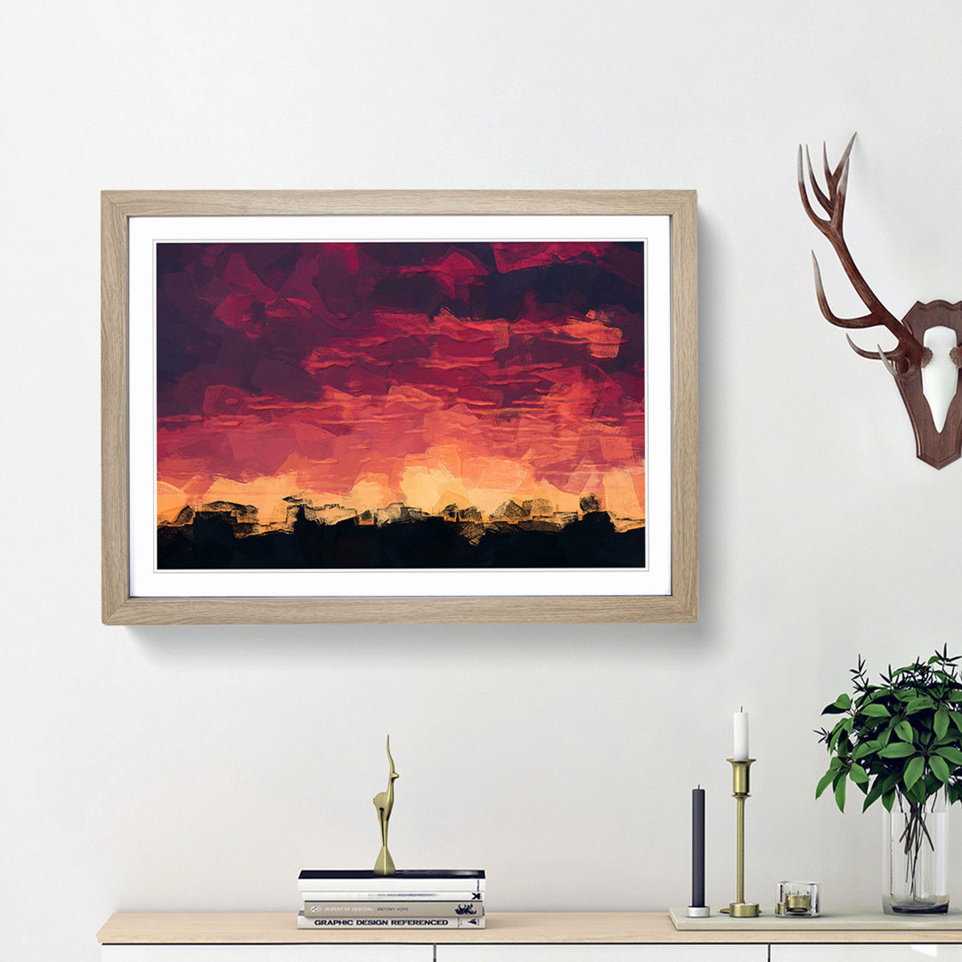 Flaming Skies in Abstract - Framed Print