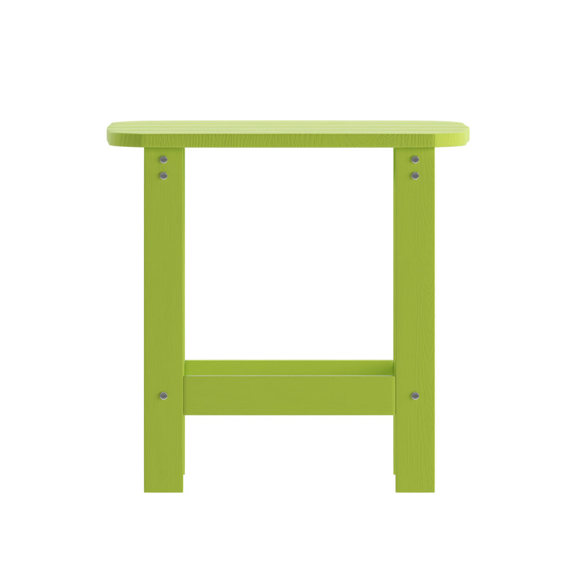 All-Weather Poly Resin Wood Adirondack Side Table, Lime