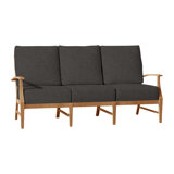 Croquet 75.75" Wide Outdoor Teak Patio Sofa with Cushions