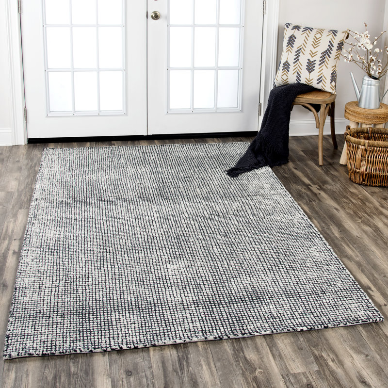 Tapis noir en laine touffeté à la main Zellmer, Rectangle 10 pi x 13 pi