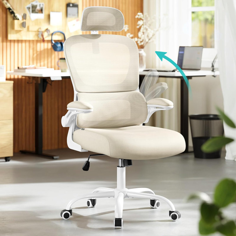 Office Chair, Ergonomic Mesh Chair With Double-Layer Mesh Back, Grey