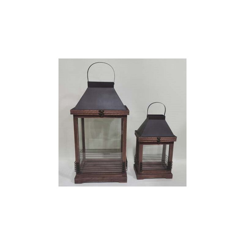 Lanterne H 10,5 po, Brun