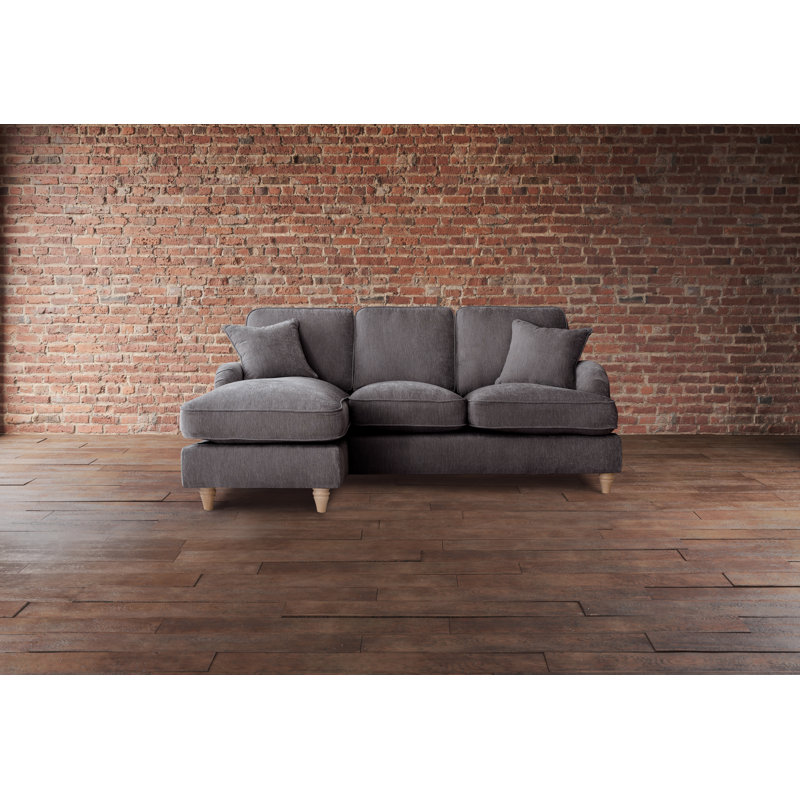 Galilee Left hand Facing Chaise Sofa, Charcoal