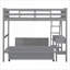 Lit superposé simple au-dessus d'un lit double en bois avec bureau intégré, sans sommier requis pour les petites chambres-701654408-701654411