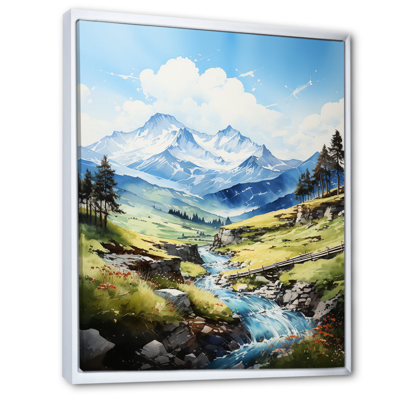 Sommet de la montagne Serenity Creek I, Cadre flottant blanc, H 40 po x l 30 po