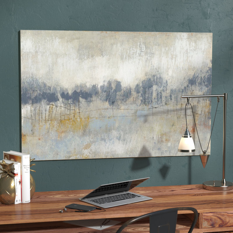 «Cool Grey Horizon II» par Jennifer Goldberger, reproduction d'art sur toile tendue, H 18 po x l 26 po x P 1,5 po