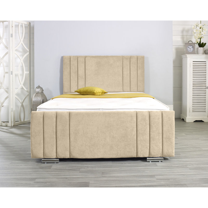 Aulon Upholstered Bed Frame, Small Double (4'), Beige