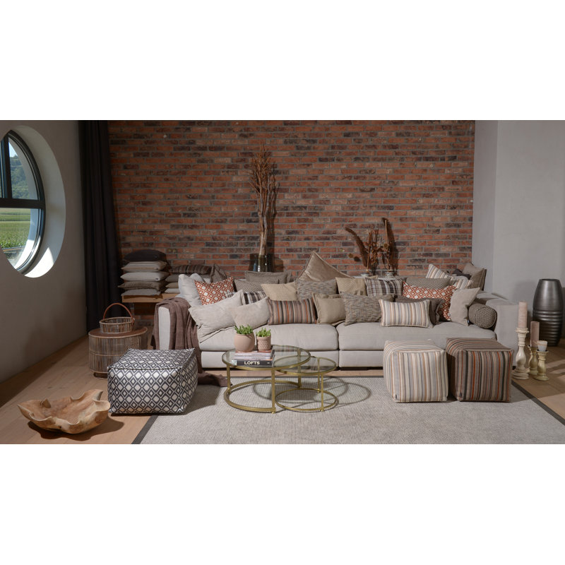 Zircono Chevron Square Cushion, Grey