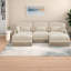 Canapés modulaires à assise profonde, salon en forme de U en chenille
