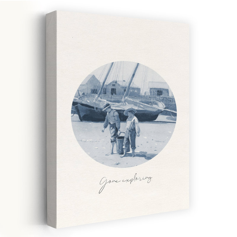 «Gone Explores Classic Peaceful Retro Coastal», reproduction d'art mural, H 24 po x l 16 po