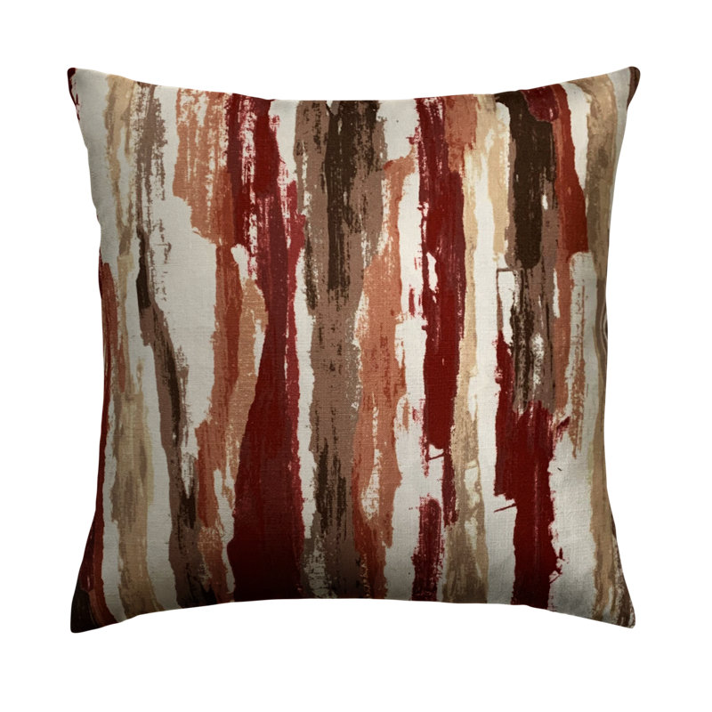Housse et insert d'oreiller carré, 18 po x 18 po, Rouge / brun