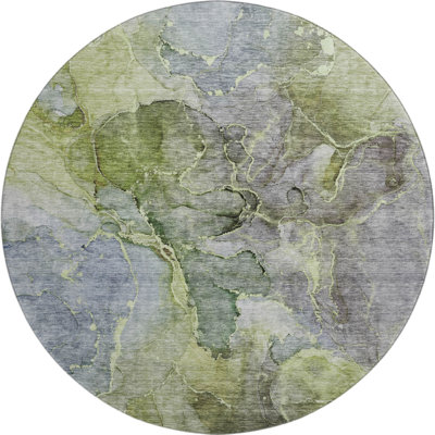 Premium Machine Washable Prisco Olive Rug