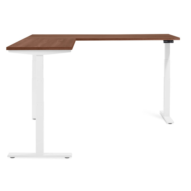 Bureau en coin Series L, LPL, H 50,5 po x l 77 po x P 72 po, Orienté à gauche (vu de face), Blanc/noyer