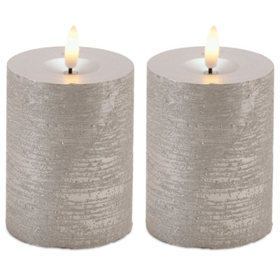 Metallic FIA Wick LED Candle (Set of 2)