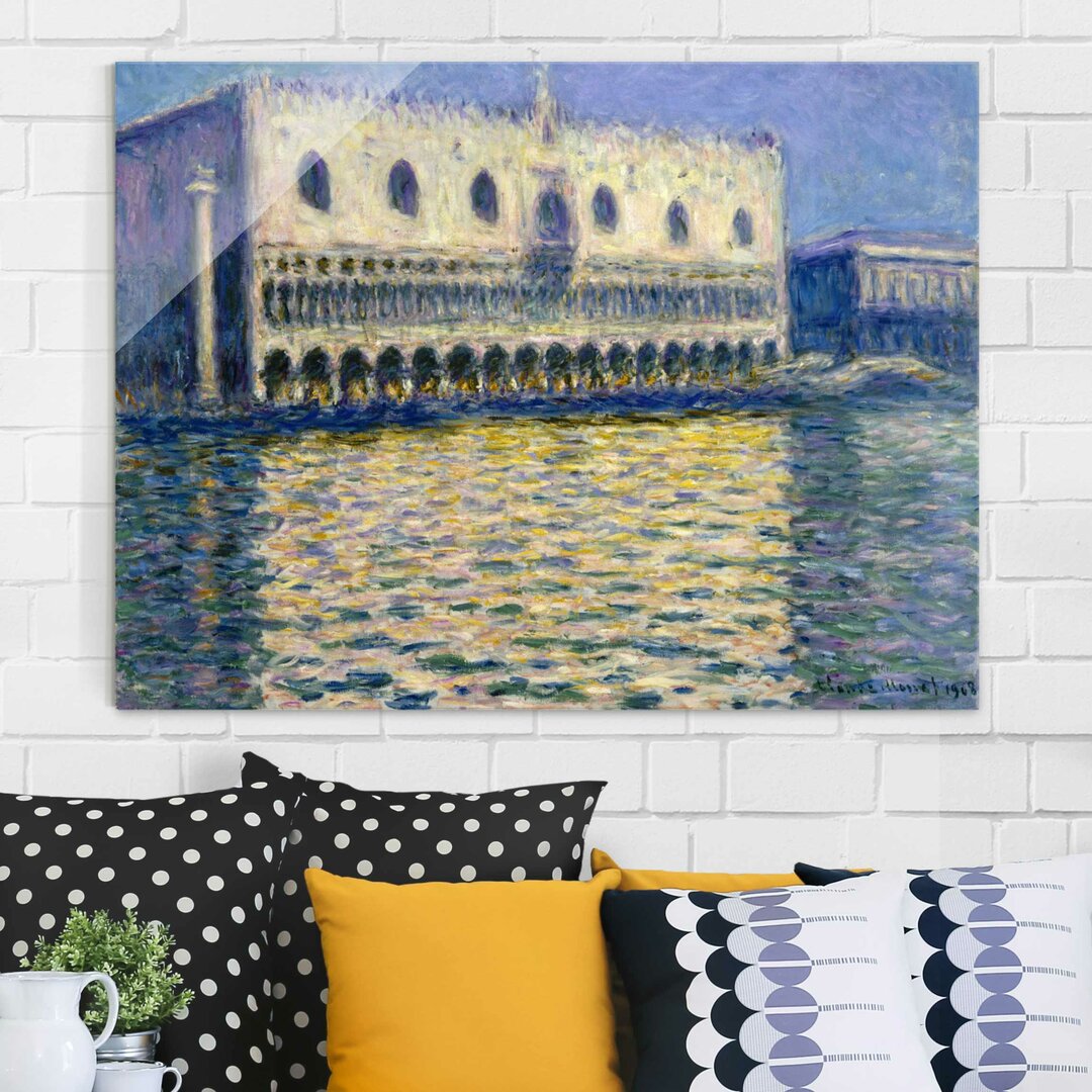 Glasbild Der Dogenpalast in Venedig von Claude Monet