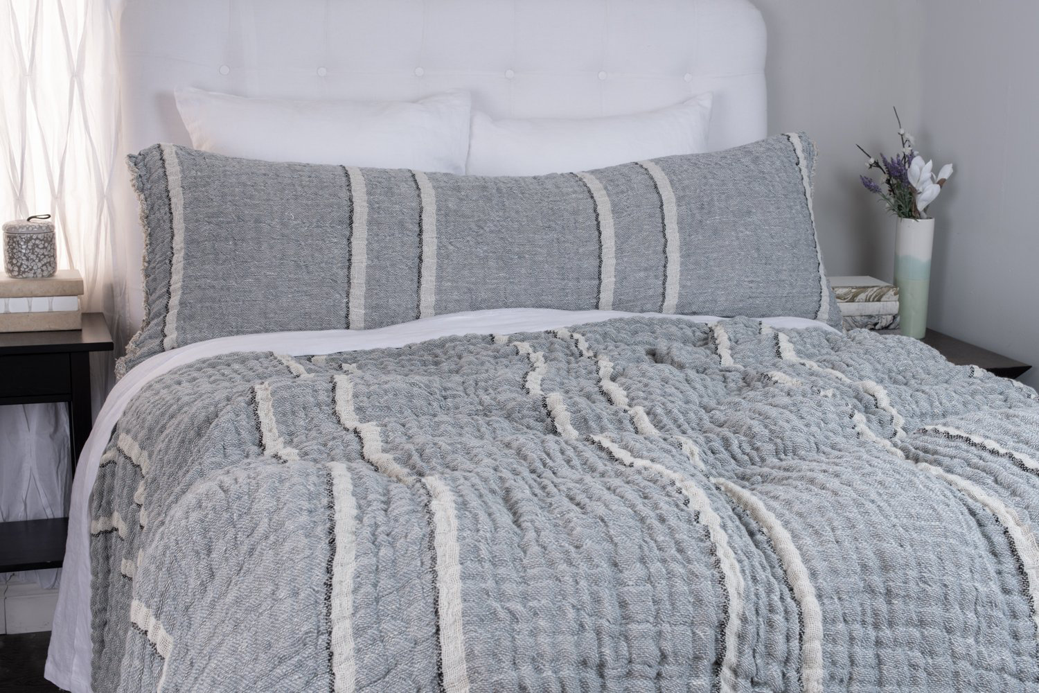 Daline Linen Coverlet Set, Limestone